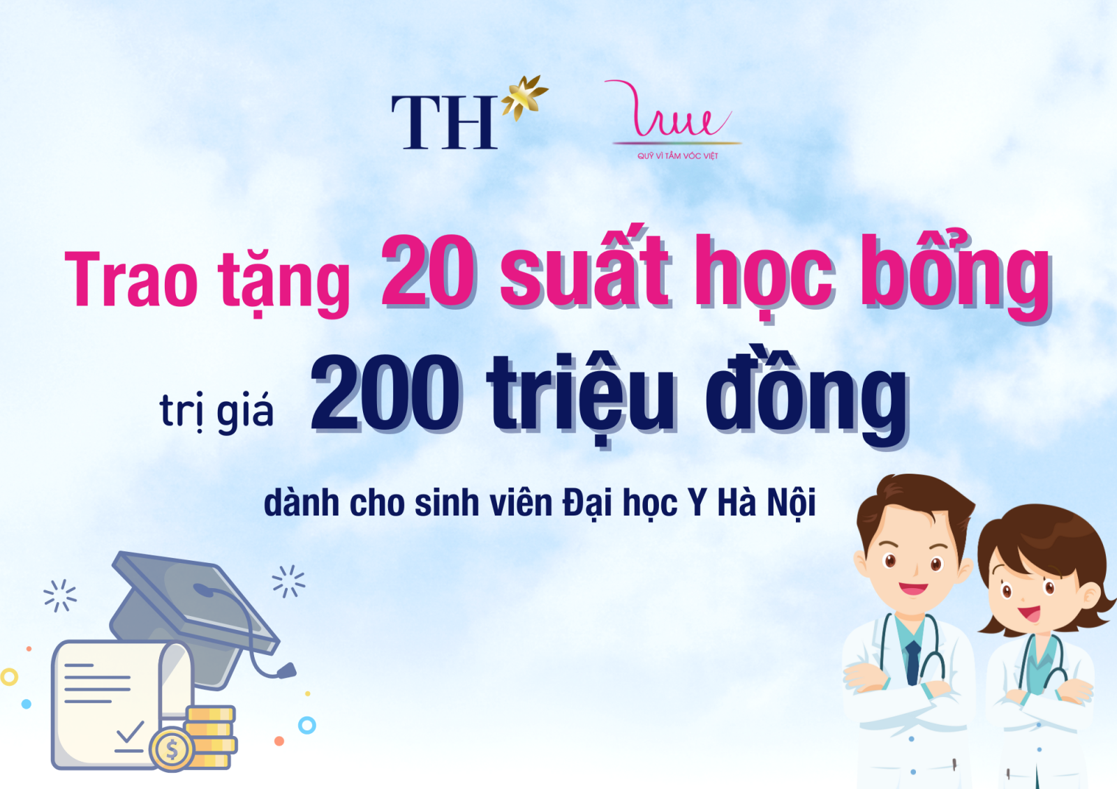 Tài trợ 20 suất học bổng cho 20 sinh viên ưu tú của Trường Đại học Y Hà Nội