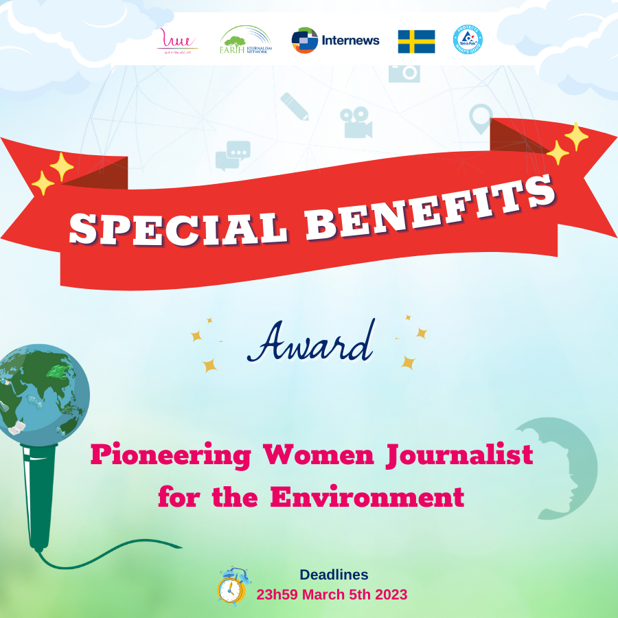 Do you know the special benefits of the Award “Pioneering Women Journalist for the Environment”?