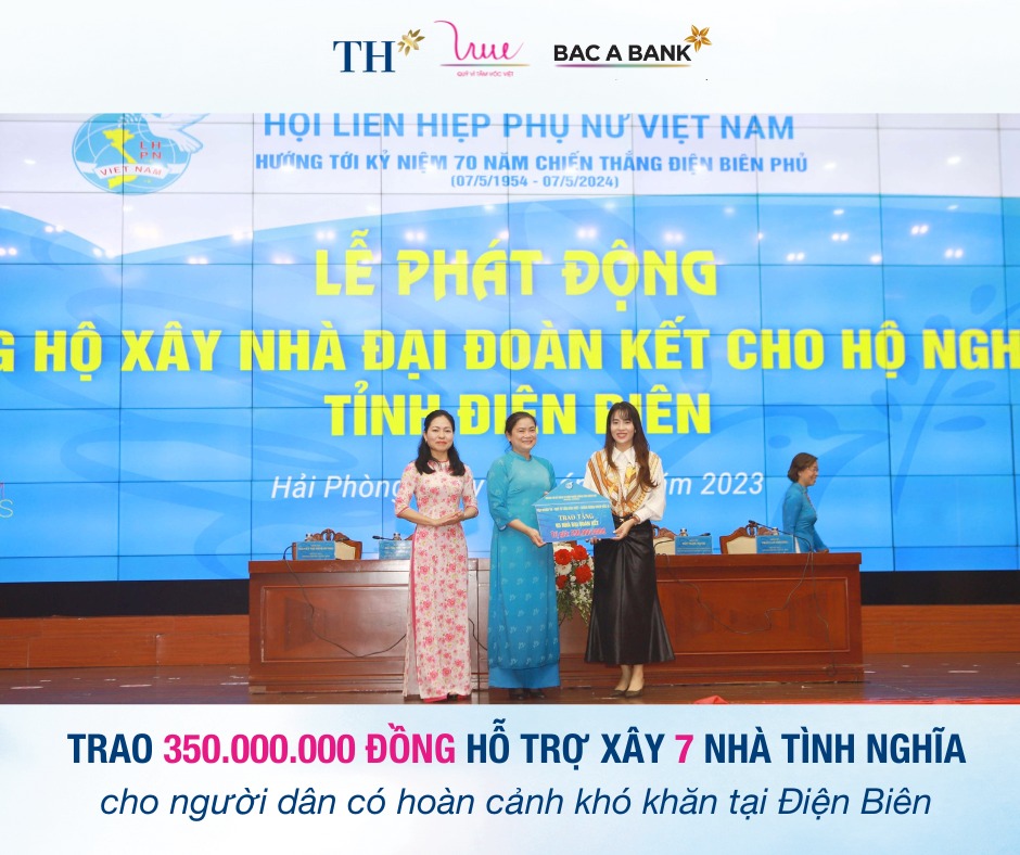 Trao tặng 350.000.000 đồng hỗ trợ xây 7 nhà tình nghĩa cho người dân có hoàn cảnh khó khăn tại Điện Biên