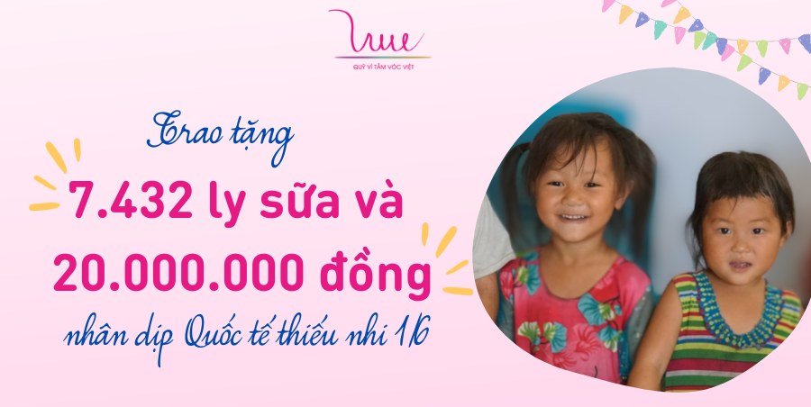 Trao tặng 7.432 ly sữa và 20 triệu đồng nhân ngày Quốc tế Thiếu nhi 1/6/2023