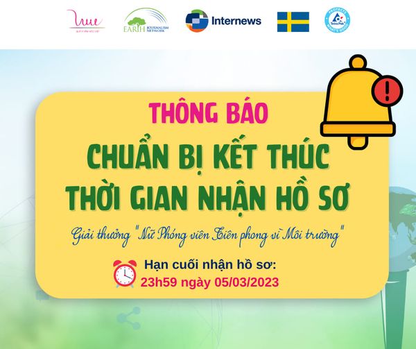 Chuẩn bị đóng cổng đăng ký tham dự Giải thưởng “Nữ Phóng viên Tiên phong vì Môi trường”