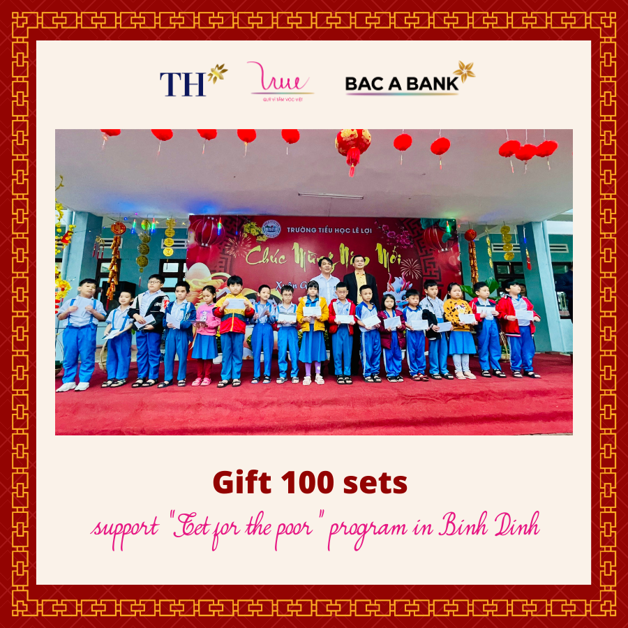 100 Tet gifts and 2976 glasses of TH true MILK milk presented in Binh Dinh, Hai Phong and Nghe An