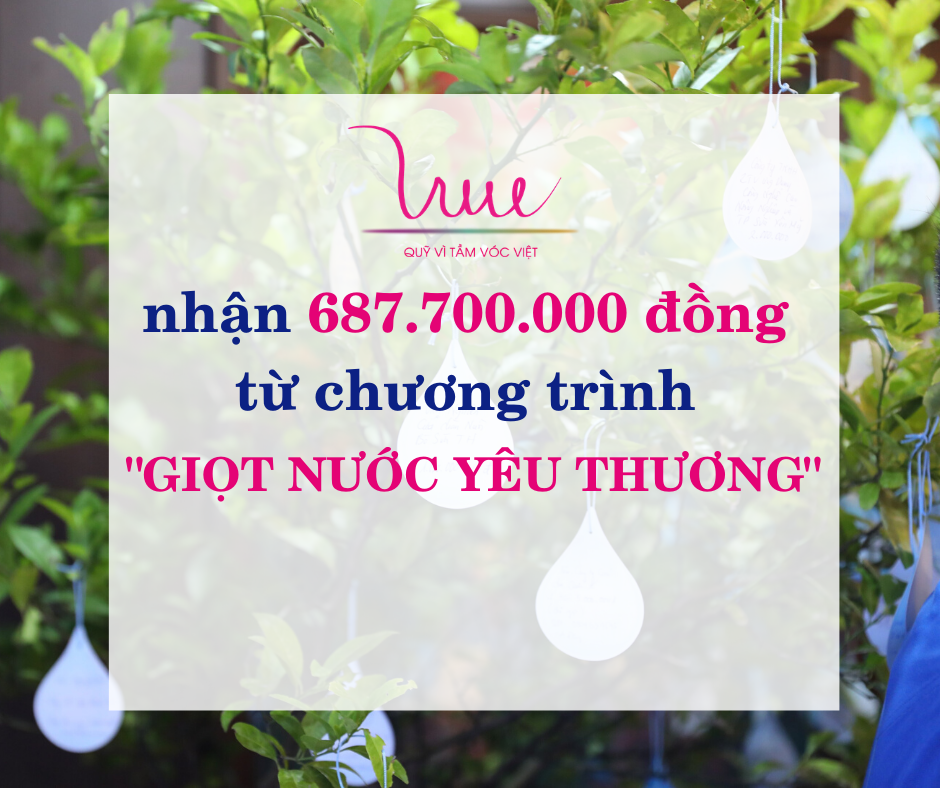 Quỹ Vì Tầm Vóc Việt nhận 687.700.000 đồng từ chương trình Giọt nước Yêu thương