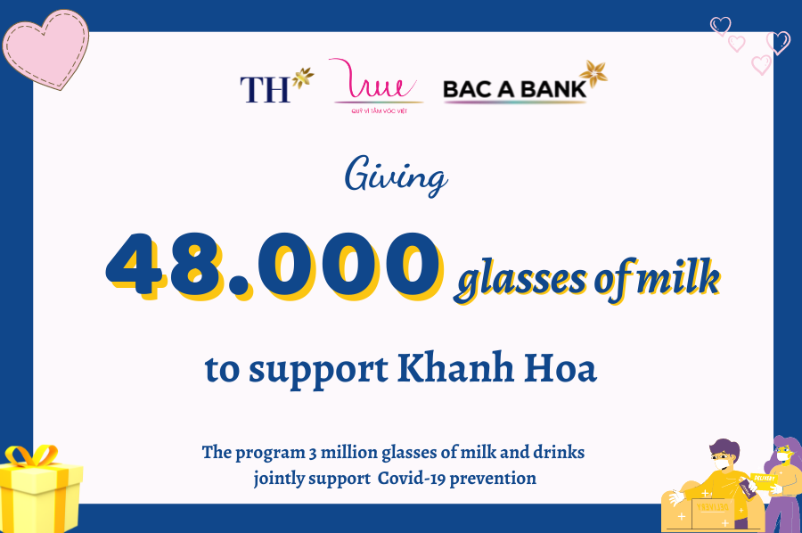 Giving 48.000 glasses of milk to support Khanh Hoa in Covid-19 prevention