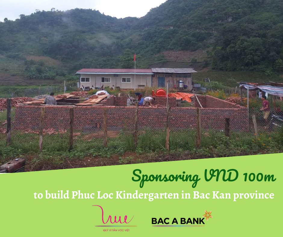 Sponsoring 100 million VND to build Phuc Loc Kindergarten, Bac Kan province