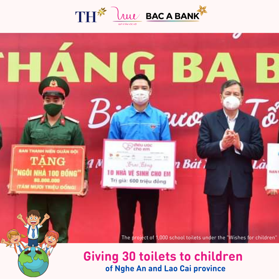 Giving 30 restrooms to children in the border area of Nghe An and Lao Cai province under the "Wishes for children" program