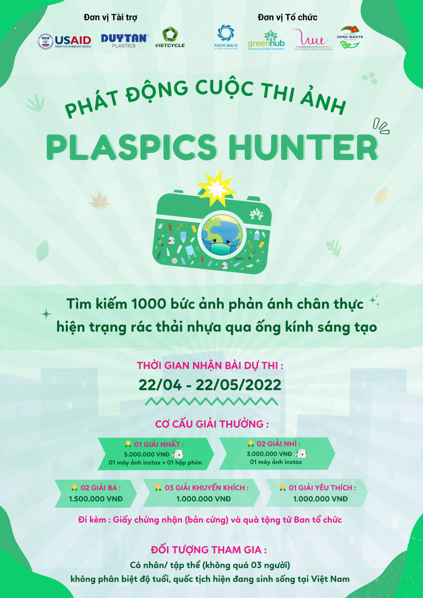 Cuộc thi thu thập ảnh rác thải nhựa "PlasPics hunter - Thợ săn ảnh nhựa"