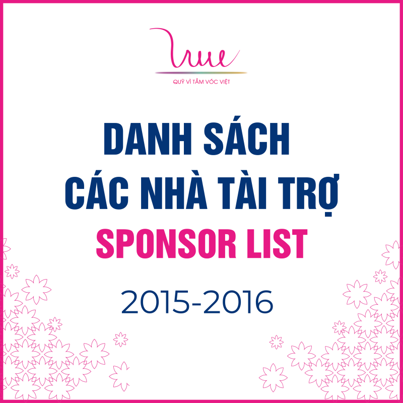 Danh sách các nhà tài trợ năm 2015 - 2016