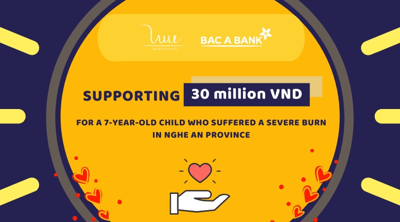 Supporting 30 million VND for a 7-year-old child who suffered from severe burn in Nghe An Province